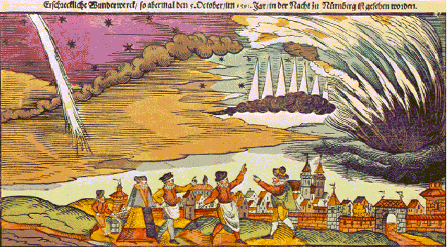 Gravure color&eacute;e de l'observation du 5 octobre