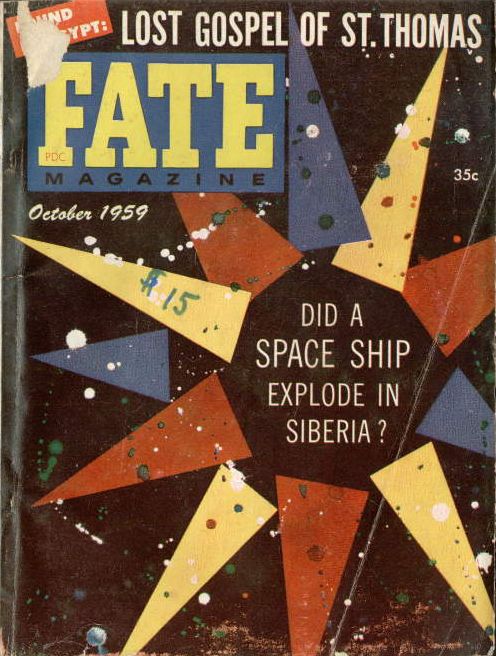 Couverture de Fate en octobre, posant la question : "Un vaisseau spatial a-t-il explos&eacute; en Sib&eacute;rie&nbsp;?" 