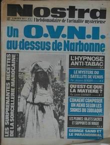 Nostra n&deg; 257 du 9 titrant "Un ovni au-dessus de Narbonne"