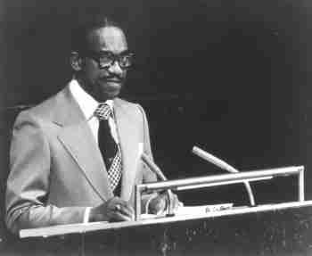 Eric Gairy &agrave; l'ONU le 7 Octobre 1977 [Photo Coleman S. Kevinckzy]