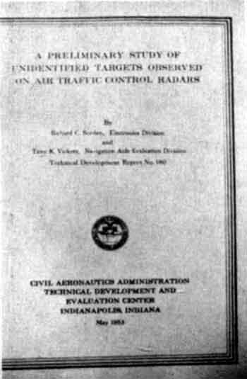C.A.A. report on radar UFO sightings is confirmed with this 1953 study done in Indianapolis by Richard Borden and    Tirey Vickers s2[Michael Mann]