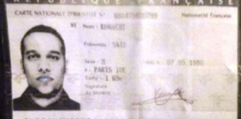 La Carte d'Identité de Said Kouachi, laissée dans la voiture abandonnée après l'accident dans le 19ème