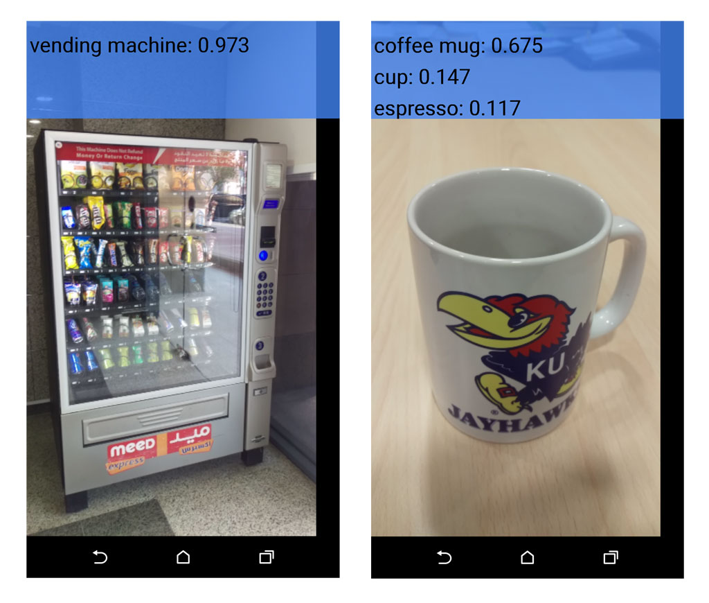 android tensorflow classifier results