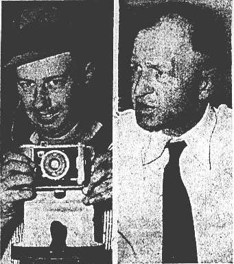 Trent avec son appareil et le banquier Ralph Wortman, qui incita ce dernier à faire connaître son      affaire au public s2Une du Portland Oregon Journal, 1950-06-10