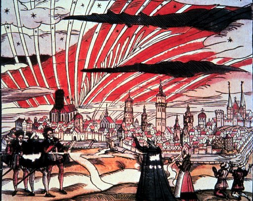 Illustration d'une aurore boréale médiévale