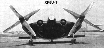 Le XF5U-1, avec ses moteurs supplémentaires