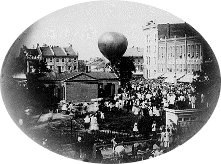 1ère livraison officielle de courrier U.S. par air par le ballon Jupiter de Wise, depuis Lafayette (Indiana), le 17 août 1859