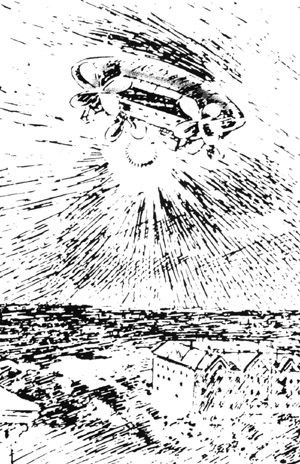 Dessin représentant l'aéronef observé cette année-là s1San Fransisco Call, 1896