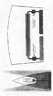 Light from motor, shown top and side, gives "rocket" thrust.