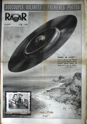 Radar n° 172 du 25 mai, titrant à propos de l'affaire : Soucoupes volantes : premières      photos