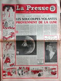 La Presse Magazine n° 429 du 26 janvier, titrant : Les soucoupes volantes proviennent de la Lune 