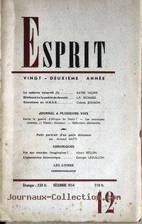 Le n° 12 de la célèbre revue Esprit du 1er décembre, contient lui-aussi un article sur        les soucoupes volantes