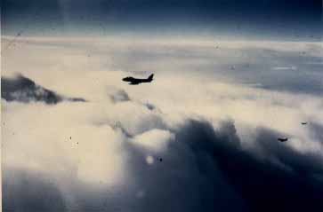 Fig. 2. Childerhose was flying west in the second position (left side) of a formation of four F-86 Sabre    jets of the Royal Canadian Air Force s2Courtesy of Bruce Maccabee