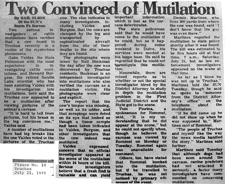 Figures n° 13, 13A et 14 - Truchas, 21 juillet 1979
