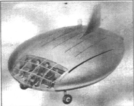 An artist's conception of one of the saucer-shaped aircraft that Loedding designed during this period