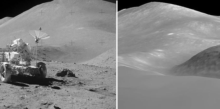  Comparaison photo Apollo 15 et données 3D Sélène