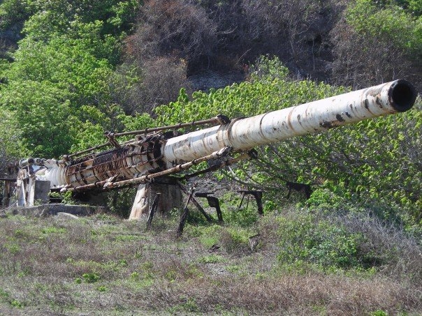 El cañón de 16  pulgadas en una foto reciente  s1"Projet HARP", Wikipedia.